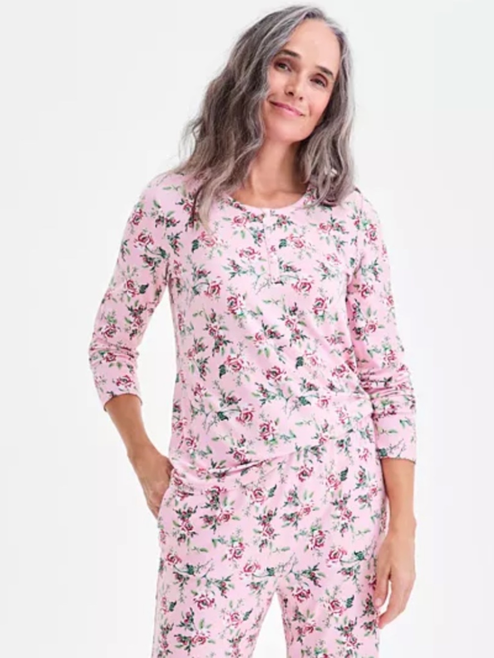 Charter Club Women's 2-Piece Printed Long-Sleeve Packaged Pajama Top